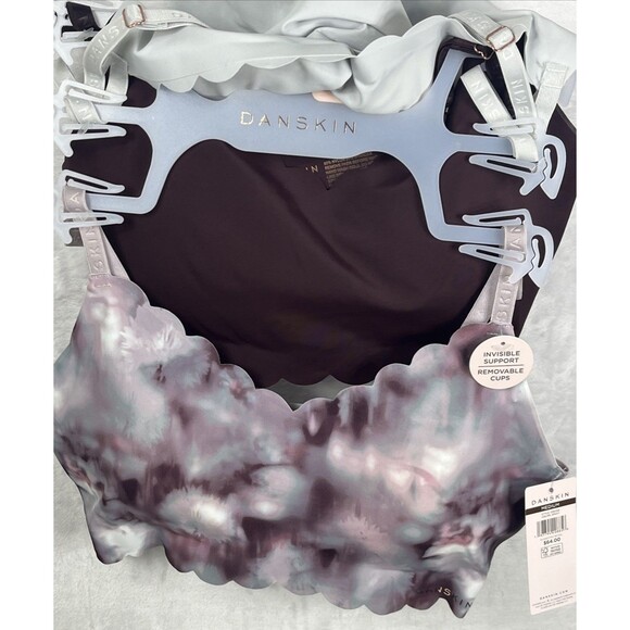 Danskin 3-Pk Bralette Bra Pullover Removable Pads Burgundy White Size Medium NEW - Picture 2 of 11